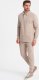 Ombre Komplet męski dresowy bluza z kołnierzem polo + spodnie - beżowy V2 Z71 S 4