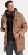 Kurtka męska Ombre Długa zimowa kurtka męska pikowana o satynowym wykończeniu - jasnobrązowa V2 OM-JALJ-0147 L 3