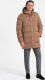 Kurtka męska Ombre Długa zimowa kurtka męska pikowana o satynowym wykończeniu - jasnobrązowa V2 OM-JALJ-0147 L 4