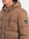 Kurtka męska Ombre Długa zimowa kurtka męska pikowana o satynowym wykończeniu - jasnobrązowa V2 OM-JALJ-0147 L 5