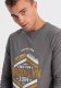 Ombre Longsleeve męski z nadrukiem w stylu collegowym - szary V1 OM-LSPT-0117 L 1