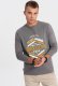 Ombre Longsleeve męski z nadrukiem w stylu collegowym - szary V1 OM-LSPT-0117 L 2