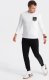 Ombre Longsleeve męski z printem w kształcie kieszonki - biały V1 OM-LSPT-0118 XXL 3