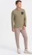 Ombre Longsleeve męski z printem w kształcie kieszonki - oliwkowy V2 OM-LSPT-0118 L 3