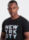 Ombre T-shirt męski bawełniany z nadrukiem - czarny V1 OM-TSPT-0162 L 1