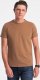Ombre T-shirt męski klasyczny bawełniany BASIC - brązowy V13 OM-TSBS-0146 S 2