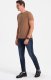 Ombre T-shirt męski klasyczny bawełniany BASIC - brązowy V13 OM-TSBS-0146 S 3
