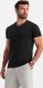 Ombre Klasyczna męska bawełniana koszulka z dekoltem w serek BASIC - czarna V1 OM-TSBS-0145 XXL 2