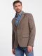 Kurtka męska Ombre Marynarka męska casual w delikatną kratkę - brązowa V1 OM-BLZB-0116 XL 1
