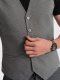 Ombre Żakardowa kamizelka męska casual bez klap - szara V2 OM-BLZV-0111 L 4