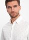 Ombre Klasyczna męska bawełniana koszula SLIM FIT w kotwice - biała V3 OM-SHCS-0156 XL 1