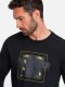 Ombre Bluza męska nierozpinana z nadrukiem - czarna V1 OM-SSPS-0157 S 1