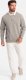 Ombre Bluza męska z białym kołnierzykiem polo - ciemnobeżowa V2 OM-SSNZ-0132 S 1