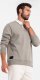 Ombre Bluza męska z białym kołnierzykiem polo - ciemnobeżowa V2 OM-SSNZ-0132 S 2