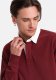 Ombre Bluza męska z białym kołnierzykiem polo - bordowa V3 OM-SSNZ-0132 S 1