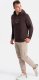 Ombre Męska bluza klasyczna kangurka z nadrukiem - ciemnobrązowa V2 OM-SSPS-0150 XL 5