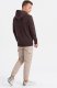 Ombre Męska bluza klasyczna kangurka z nadrukiem - ciemnobrązowa V2 OM-SSPS-0150 XL 7