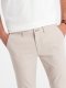 Ombre Spodnie męskie chino SLIM FIT - kremowe V1 OM-PACP-0186 L 1