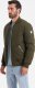 Kurtka męska Ombre Męska pikowana kurtka bomberka z metalowymi zamkami - ciemnooliwkowa V3 OM-JALP-0143 L 4