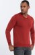 Ombre Sweter męski washowany z dekoltem w serek - czerwony V3 OM-SWOS-0108 S 2