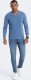Ombre Męski sweter  washowany z dekoltem w serek - niebieski V4 OM-SWOS-0108 L 3