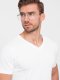 Ombre T-shirt męski V-NECK z elastanem - biały V1 OM-TSCT-0106 L 2