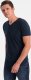 Ombre T-shirt męski V-NECK z elastanem - granatowy V2 OM-TSCT-0106 L 3