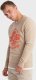 Ombre Bluza męska nierozpinana z nadrukiem collegowym - piaskowa V1 OM-SSPS-0154 XXL 3