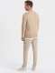 Ombre Bluza męska nierozpinana z nadrukiem collegowym - piaskowa V1 OM-SSPS-0154 XXL 5