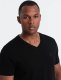 Ombre Męski T-shirt V-NECK z elastanem - czarny V3 OM-TSCT-0106 L 1