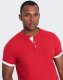 Ombre Koszulka męska polo bez kołnierzyka - czerwona V2 OM-TSCT-0156 M 1