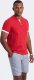 Ombre Koszulka męska polo bez kołnierzyka - czerwona V2 OM-TSCT-0156 M 2