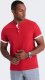 Ombre Koszulka męska polo bez kołnierzyka - czerwona V2 OM-TSCT-0156 M 3