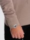 Ombre Męska bluza z nadrukiem HOODIE - ciemnobeżowa V2 OM-SSPS-0152 L 4