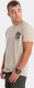 Ombre T-shirt męski bawełniany z nadrukiem na klatce piersiowej - beżowy V1 OM-TSPT-0167 M 1