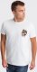 Ombre T-shirt męski bawełniany z nadrukiem na klatce piersiowej - biały V3 OM-TSPT-0167 XXL 1