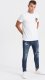 Ombre T-shirt męski bawełniany z nadrukiem na klatce piersiowej - biały V3 OM-TSPT-0167 XXL 4