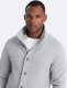 Ombre Bluza męska casual ze stójką zapinana na guziki - szary melanż V2 OM-SSZP-0171 M 1