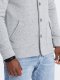 Ombre Bluza męska casual ze stójką zapinana na guziki - szary melanż V2 OM-SSZP-0171 M 5