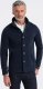 Ombre Męska bluza casual ze stójką zapinana na guziki - granatowa V4 OM-SSZP-0171 S 1