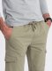 Ombre Spodnie męskie JOGGERY z zapinanymi kieszeniami cargo - khaki V1 OM-PAJO-0123 XXL 2