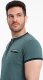 Ombre Męski t-shirt henley z ozdobnymi ściągaczami - ciemnozielony V2 OM-TSCT-0175 L 1