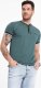 Ombre Męski t-shirt henley z ozdobnymi ściągaczami - ciemnozielony V2 OM-TSCT-0175 L 2