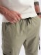 Ombre Męskie spodnie JOGGERY z zapinanymi kieszeniami cargo - khaki V1 OM-PAJO-0125 M 3