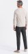 Ombre Longsleeve męski bez nadruku z dekoltem w serek - jasnobeżowy V1 OM-LSBL-0108 XL 7