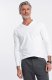 Ombre Longsleeve męski bez nadruku z dekoltem w serek - biały V3 OM-LSBL-0108 S 3