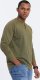 Ombre Longsleeve męski washowany henley z raglanowymi rękawami - ciemnooliwkowy V4 OM-LSWL-22FW-001 S 2