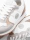 Ombre Buty męskie sneakersy z łączonych materiałów i siateczką - biało-brązowe V1 OM-FOSL-0155 44 1
