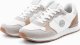 Ombre Buty męskie sneakersy z łączonych materiałów i siateczką - biało-brązowe V1 OM-FOSL-0155 44 2