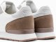Ombre Buty męskie sneakersy z łączonych materiałów i siateczką - biało-brązowe V1 OM-FOSL-0155 44 5